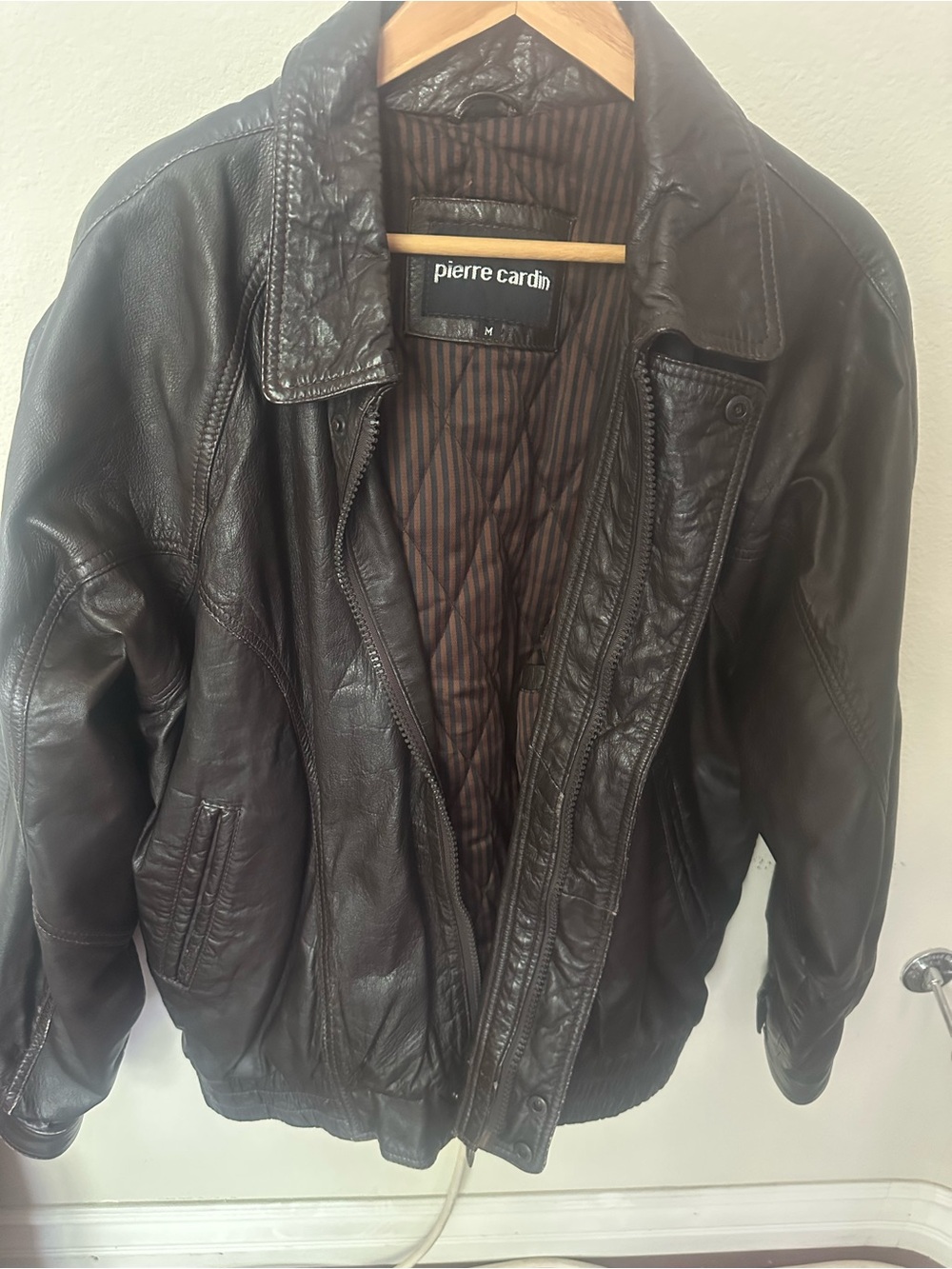 Pierre Cardin Men's Dark Brown Leather Jacket